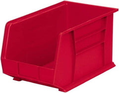 Akro-Mils - 60 Lb. Load Capacity, 18" Deep, Red Polymer Hopper Stacking Bin - 10" High x 11" Wide x 18" Long - Exact Tool & Supply