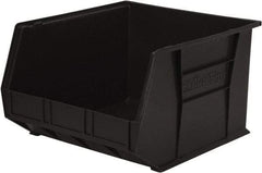 Akro-Mils - 75 Lb. Load Capacity, 18" Deep, Black Polymer Hopper Stacking Bin - 11" High x 16-1/2" Wide x 18" Long - Exact Tool & Supply