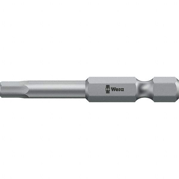 Wera - 3/64" Hex Screwdriver Bit - 1/4" Drive, 50mm OAL - Exact Tool & Supply