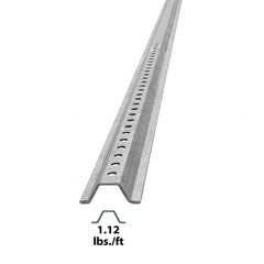 Nucor - 8' High, Galvanized Traffic Sign Post - Steel, 3/8" Hole Diam, Silver - Exact Tool & Supply