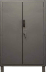 Durham - 4 Shelf Locking Storage Cabinet - Steel, 48" Wide x 24" Deep x 78" High, Gray - Exact Tool & Supply