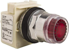 Schneider Electric - 30mm Mount Hole, Extended Straight, Pushbutton Switch Only - Round, Red Pushbutton, Momentary (MO), Weatherproof, Dust and Oil Resistant - Exact Tool & Supply