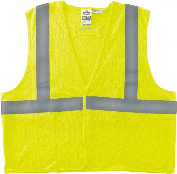 Ergodyne - Size S/M Flame Resistant/Retardant Lime Mesh General Purpose Vest - 36 to 44" Chest, ANSI/ISEA 107, Hook & Loop Closure, 2 Pockets, Polyester - Exact Tool & Supply