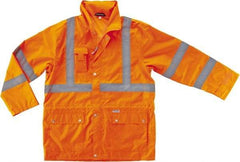 Ergodyne - Size 3XL Cold Weather & High Visibility Jacket - Orange, Polyester, Zipper, Snaps Closure - Exact Tool & Supply