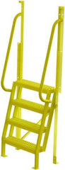 TRI-ARC - 82" 4 Step Configurable Crossover Ladder - 75° Incline, 1,000 Lb Capacity, 40" Platform Height, 30" Base Width x 20-1/2" Base Depth, Serrated - Exact Tool & Supply