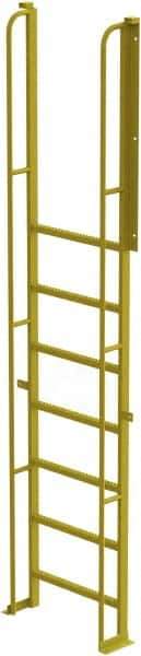 TRI-ARC - 122" 8 Step Configurable Crossover Ladder - 90° Incline, 1,000 Lb Capacity, 80" Platform Height, 30" Base Width x 15" Base Depth, Perforated Tread - Exact Tool & Supply