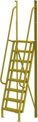 TRI-ARC - 122" 8 Step Configurable Crossover Ladder - 75° Incline, 1,000 Lb Capacity, 80" Platform Height, 30" Base Width x 30-1/2" Base Depth, Perforated Tread - Exact Tool & Supply