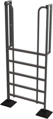 TRI-ARC - 102" 6 Step Configurable Rooftop Ladder - 90° Incline, 500 Lb Capacity, 60" Platform Height, 52-1/4" Base Width x 26" Base Depth, Perforated Tread - Exact Tool & Supply