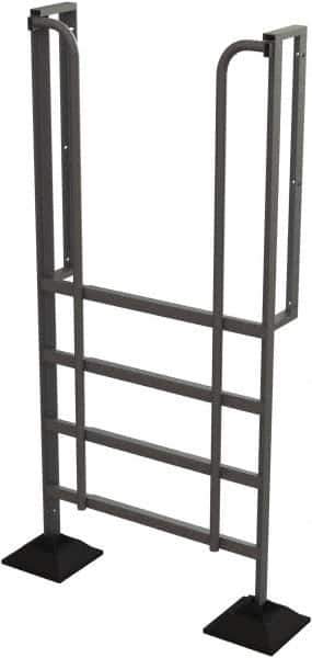 TRI-ARC - 92" 5 Step Configurable Rooftop Ladder - 90° Incline, 500 Lb Capacity, 50" Platform Height, 52-1/4" Base Width x 26" Base Depth, Perforated Tread - Exact Tool & Supply