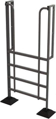 TRI-ARC - 92" 5 Step Configurable Rooftop Ladder - 90° Incline, 500 Lb Capacity, 50" Platform Height, 52-1/4" Base Width x 26" Base Depth, Perforated Tread - Exact Tool & Supply
