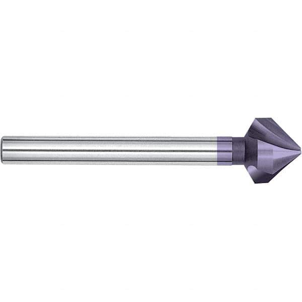 Magafor - 8.3mm Head Diam, 5/16" Shank Diam, 90° Cobalt Countersink - 3-3/8" OAL, Single End, Straight Shank, Right Hand Cut - Exact Tool & Supply