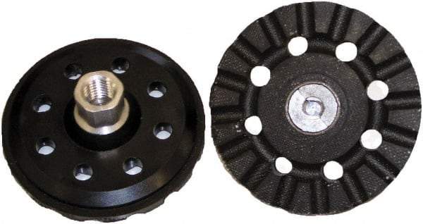 3M - 4" Diam Disc Backing Pad - 5/8" Shank Diam, Hard Density, 15,000 RPM, Roloc TR Compatible - Exact Tool & Supply