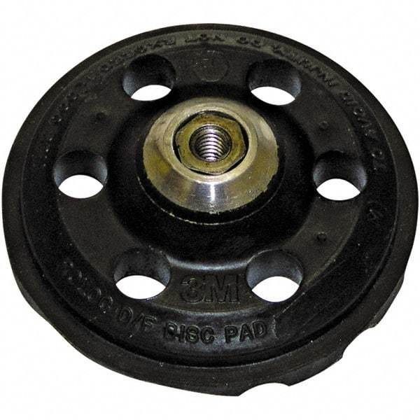 3M - 3" Diam Disc Backing Pad - 1/4" Shank Diam, Hard Density, 12,000 RPM, Roloc TS Compatible - Exact Tool & Supply