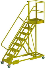 TRI-ARC - 122" 8 Step Configurable Cantilever Ladder - Supported, 300 Lb Capacity, 80" Platform Height, 30" Base Width x 89" Base Depth, Perforated Tread - Exact Tool & Supply