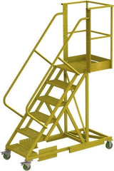 TRI-ARC - 102" 6 Step Configurable Cantilever Ladder - Supported, 300 Lb Capacity, 60" Platform Height, 30" Base Width x 72" Base Depth, Serrated - Exact Tool & Supply