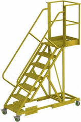 TRI-ARC - 112" 7 Step Configurable Cantilever Ladder - Supported, 300 Lb Capacity, 70" Platform Height, 30" Base Width x 81" Base Depth, Serrated - Exact Tool & Supply