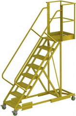 TRI-ARC - 122" 8 Step Configurable Cantilever Ladder - Supported, 300 Lb Capacity, 80" Platform Height, 30" Base Width x 89" Base Depth, Serrated - Exact Tool & Supply