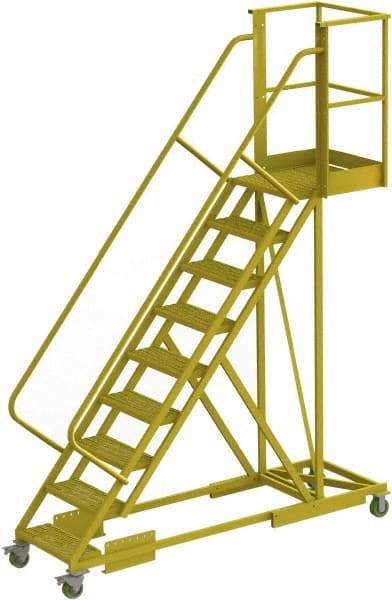 TRI-ARC - 132" 9 Step Configurable Cantilever Ladder - Supported, 300 Lb Capacity, 90" Platform Height, 30" Base Width x 97" Base Depth, Serrated - Exact Tool & Supply