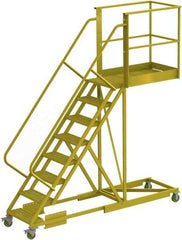 TRI-ARC - 122" 8 Step Configurable Cantilever Ladder - Supported, 300 Lb Capacity, 80" Platform Height, 30" Base Width x 109" Base Depth, Serrated - Exact Tool & Supply