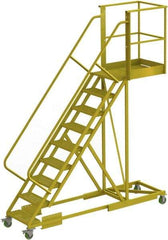 TRI-ARC - 132" 9 Step Configurable Cantilever Ladder - Supported, 300 Lb Capacity, 90" Platform Height, 30" Base Width x 107" Base Depth, Perforated Tread - Exact Tool & Supply