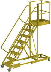 TRI-ARC - 122" 8 Step Configurable Cantilever Ladder - Supported, 300 Lb Capacity, 80" Platform Height, 30" Base Width x 99" Base Depth, Serrated - Exact Tool & Supply