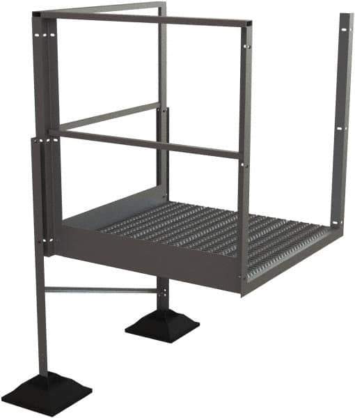 TRI-ARC - 30" 3 Step Turn Platform - Rooftop, 500 Lb Capacity, 30" Platform Height, 52-3/4" Base Width x 40" Base Depth, Serrated - Exact Tool & Supply