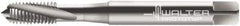 Walter-Prototyp - M10x1.50 Metric 3 Flute 6H Modified Bottoming Spiral Flute Tap - Cobalt, Bright Finish, 100mm OAL, Right Hand Flute, Right Hand Thread, Series 20410 - Exact Tool & Supply