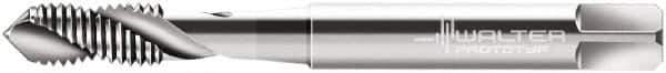 Walter-Prototyp - #2-56 UNC 2 Flute 2B Modified Bottoming Spiral Flute Tap - Cobalt, Bright Finish, 45mm OAL, Right Hand Flute, Right Hand Thread, Series N22516 - Exact Tool & Supply
