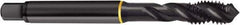 Guhring - 3/8-16 UNC 2B/3B Modified Bottoming Spiral Flute Tap - Cobalt, Oxide Finish, 2.941" OAL, Right Hand Flute, Right Hand Thread, H5, Series 4407 - Exact Tool & Supply