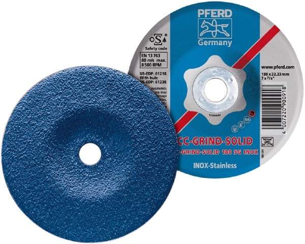PFERD - 46 Grit, 5" Wheel Diam, Type 27 Depressed Center Wheel - Aluminum Oxide - Exact Tool & Supply