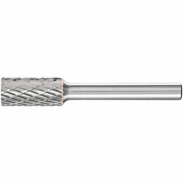 PFERD - 3/8" Cut Diam, 1/4" Shank Diam, Cylinder Head Double Cut Burr - Carbide, Flat End, 3/4" LOC, 2-1/2" OAL - Exact Tool & Supply