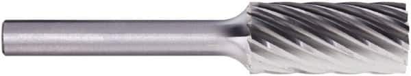PFERD - 3/8" Cut Diam, 1/4" Shank Diam, Cylinder Head Fluted Cut Burr - Carbide, Flat End, 3/4" LOC, 2-1/2" OAL - Exact Tool & Supply
