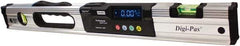 Digi-Pas - 24" Long 2 Vial Box Beam Level - Aluminum, Black/Silver, 1 Plumb & 1 Level Vial - Exact Tool & Supply