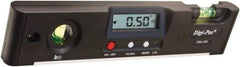 Digi-Pas - Magnetic 9" Long 2 Vial Torpedo Level - ABS Plastic, Black, 1 Plumb & 1 Level Vial - Exact Tool & Supply