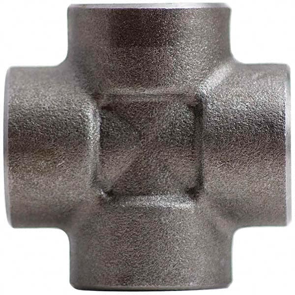 Merit Brass - Black Pipe Fittings; Type: Cross ; Fitting Size: 1-1/2 (Inch); End Connections: Female NPT ; Classification: 3000 ; Material: Carbon Steel ; Finish/Coating: Mill/Oil - Exact Tool & Supply