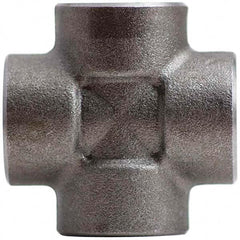Merit Brass - Black Pipe Fittings; Type: Cross ; Fitting Size: 1 (Inch); End Connections: Female NPT ; Classification: 3000 ; Material: Carbon Steel ; Finish/Coating: Mill/Oil - Exact Tool & Supply