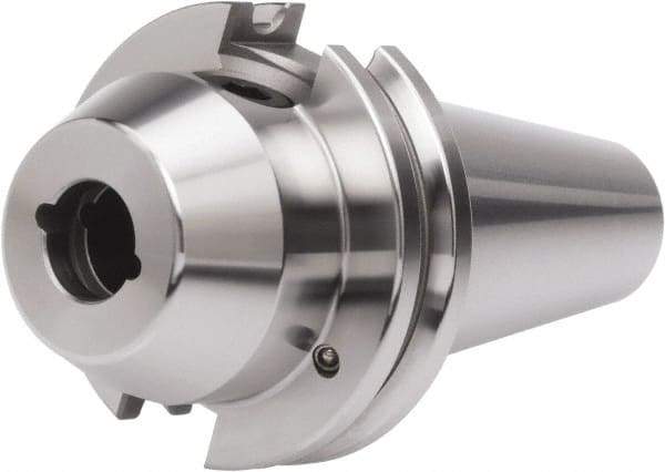Accupro - CAT40 Taper Shank 3/8" Hole End Mill Holder/Adapter - 1-17/64" Nose Diam, 2-1/2" Projection, Through-Spindle & DIN Flange Coolant - Exact Tool & Supply
