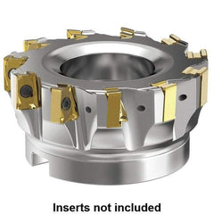 Kennametal - 5 Inserts, 1-1/2" Cut Diam, 1/2" Arbor Diam, 15.5mm Max Depth of Cut, Indexable Square-Shoulder Face Mill - 0° Lead Angle, 40" High, LNGU15T608SRGE Insert Compatibility, Series MILL 4-15 - Exact Tool & Supply