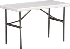Ability One - 24" Long x 48" Wide x 29" High, Rectangular Folding Table - Platinum - Exact Tool & Supply