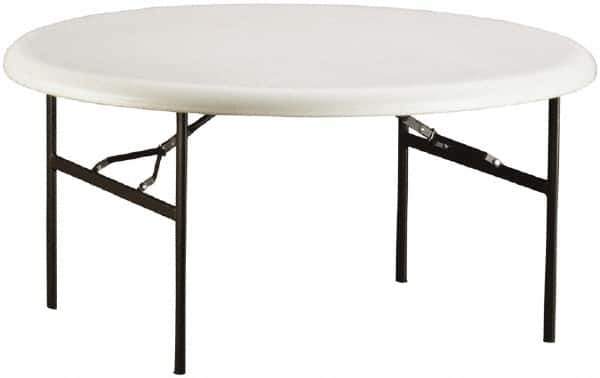 Ability One - 60" Wide x 29" High x 60" Diam, Round Folding Table - Platinum - Exact Tool & Supply