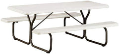 Ability One - 72" Long x 30" Wide x 29" High, Rectangular Folding Table with Fixed Legs - Platinum - Exact Tool & Supply