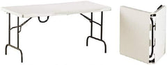 Ability One - 60" Long x 30" Wide x 29" High, Rectangular Folding Table - Platinum - Exact Tool & Supply