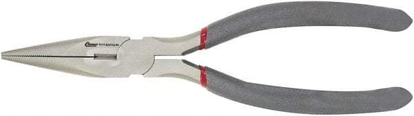 Clauss - 8" OAL, 2-7/8" Jaw Length x 7/8" Jaw Width, Long Nose Side Cutting Needle Nose Pliers - Needle Nose Jaw, Standard Head, Comfort Grip Handles - Exact Tool & Supply