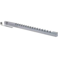 Dumont Minute Man - 5mm Keyway Width, Style B-1, Keyway Broach - High Speed Steel, TiAlN Finish, 1/4" Broach Body Width, 19/64" to 1-11/16" LOC, 6" OAL - Exact Tool & Supply