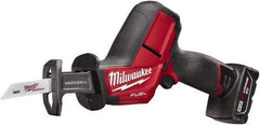 Milwaukee Tool - 12V, 0 to 3,000 SPM, Cordless Reciprocating Saw - 5/8" Stroke Length, 12" Saw Length, 1 Lithium-Ion Battery Included - Exact Tool & Supply