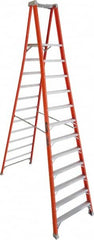 Louisville - 10 Steps, 10' High, Type IA Rating, Fiberglass Platform Ladder - Exact Tool & Supply