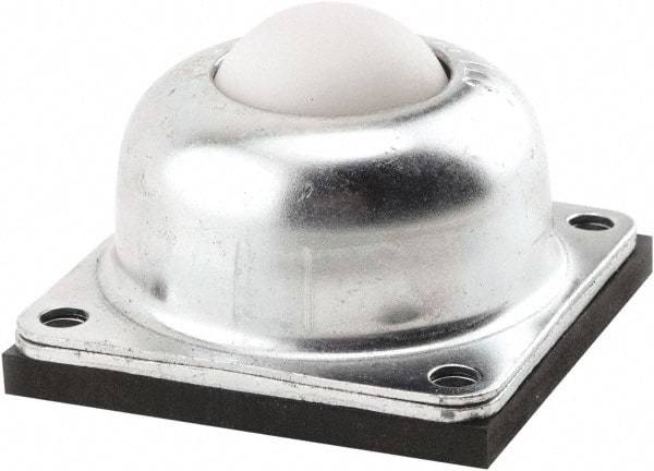 Hudson Bearing - 1-1/2 Inch Diameter, Round, Nylon Ball Transfer - 2.5625 Inch Mount Height, 250 Lb. Capacity - Exact Tool & Supply