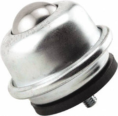 Hudson Bearing - 1-1/2 Inch Diameter, Round, Stainless Steel Ball Transfer - 2.5625 Inch Mount Height, 250 Lb. Capacity - Exact Tool & Supply