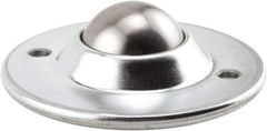 Hudson Bearing - 1-1/2 Inch Diameter, Round, Stainless Steel Ball Transfer - 3.6563 Inch Overall Diameter, 1.1406 Inch Mount Height, 200 Lb. Capacity - Exact Tool & Supply