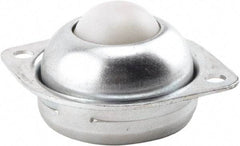 Hudson Bearing - 1 Inch Diameter, Round, Nylon Ball Transfer - 3/4 Inch Mount Height, 75 Lb. Capacity - Exact Tool & Supply